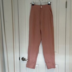 Pale Pink 100% Linen pants Sz 2 slim cut